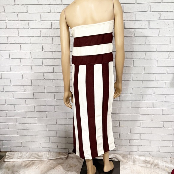 Anthropologie Striped Brown and White Women's Dress - Picture 10 of 12